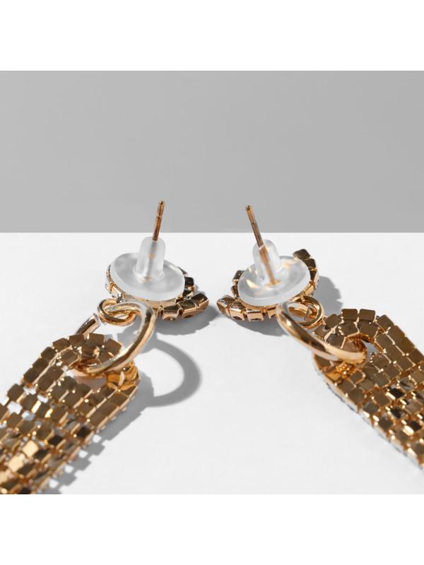 Серьги висячие со стразами 