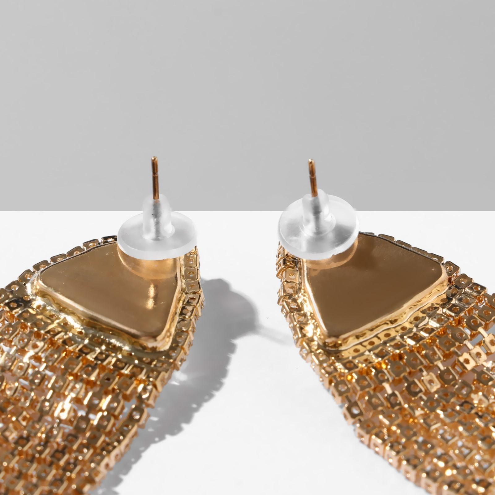 Серьги висячие со стразами 