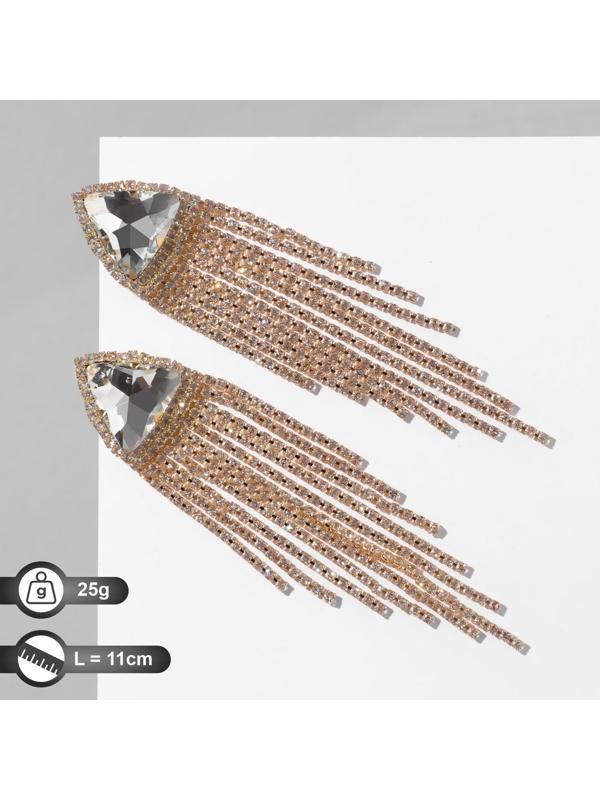 Серьги висячие со стразами 