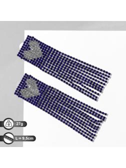 Серьги висячие со стразами 