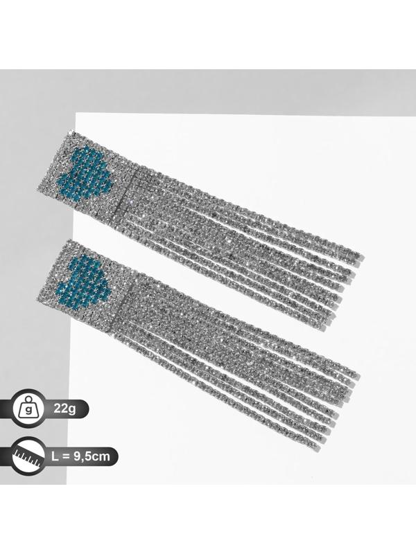 Серьги висячие со стразами 