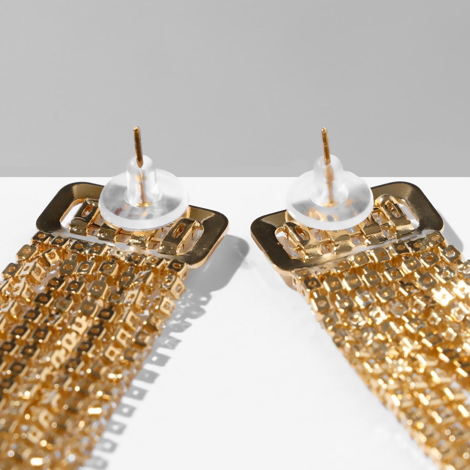 Серьги висячие со стразами 