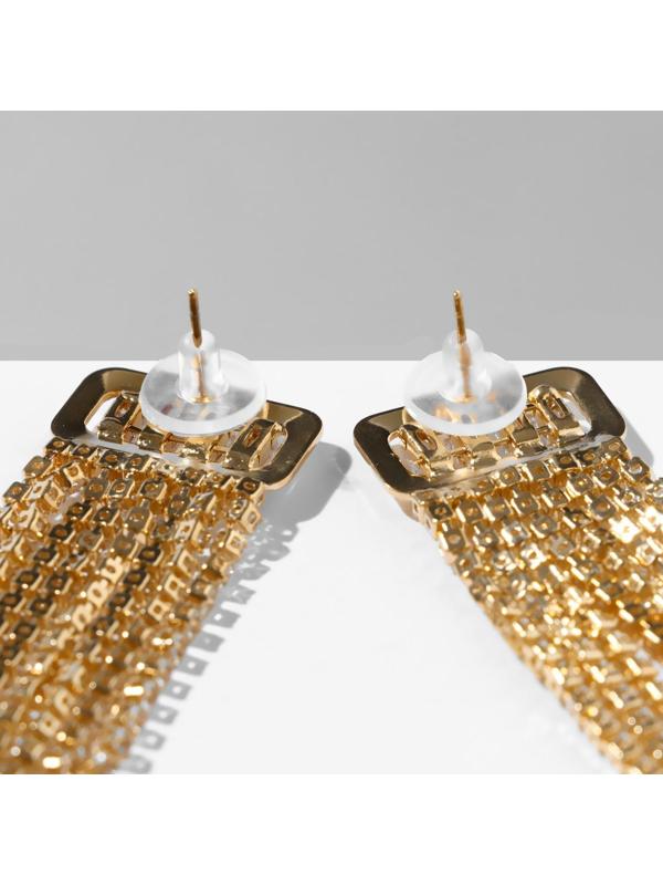 Серьги висячие со стразами 