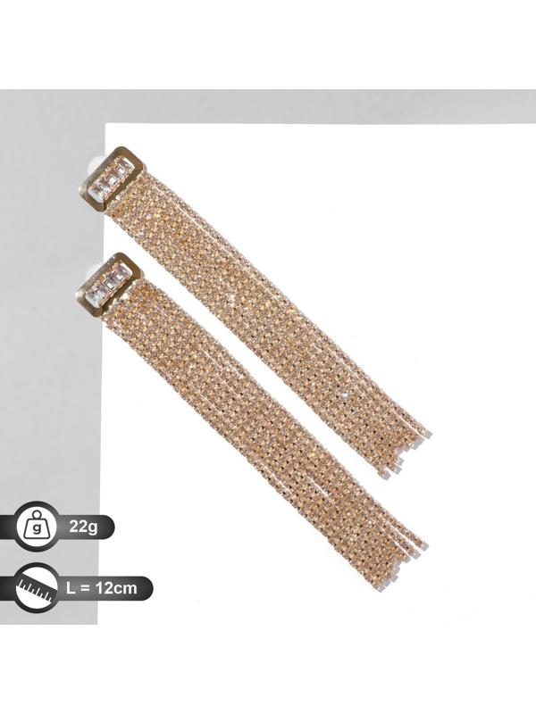 Серьги висячие со стразами 