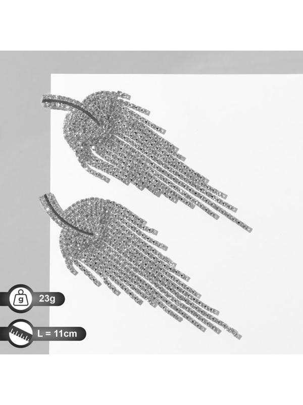 Серьги висячие со стразами 