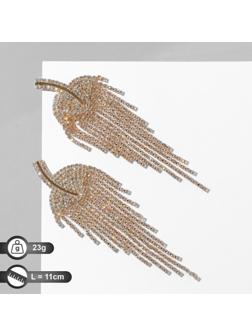 Серьги висячие со стразами 