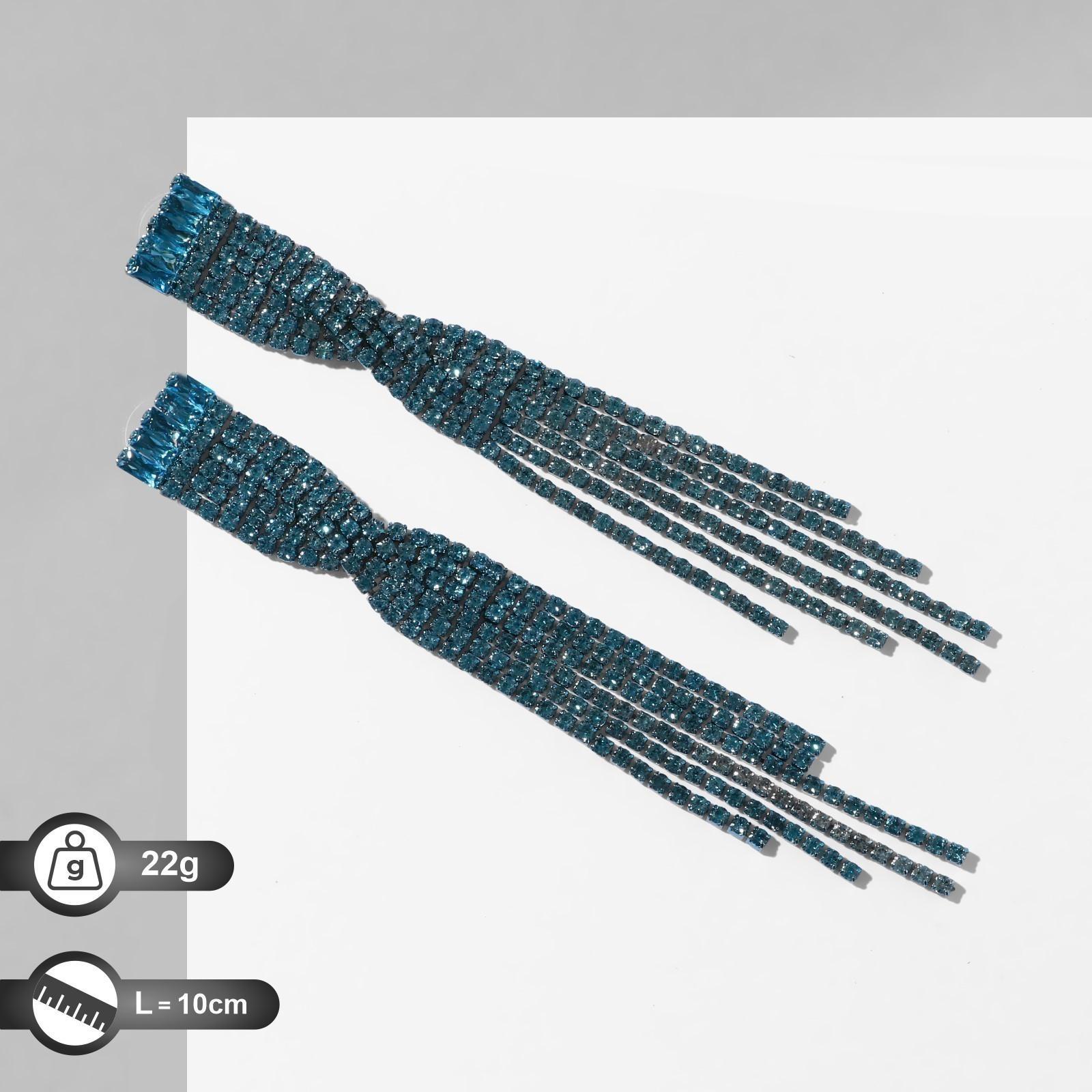 Серьги висячие со стразами 