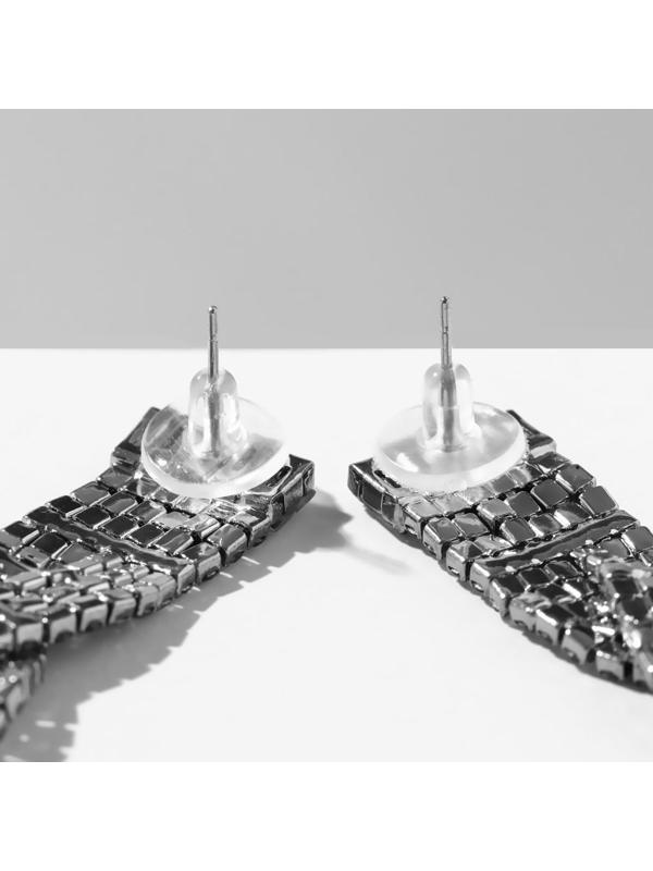 Серьги висячие со стразами 