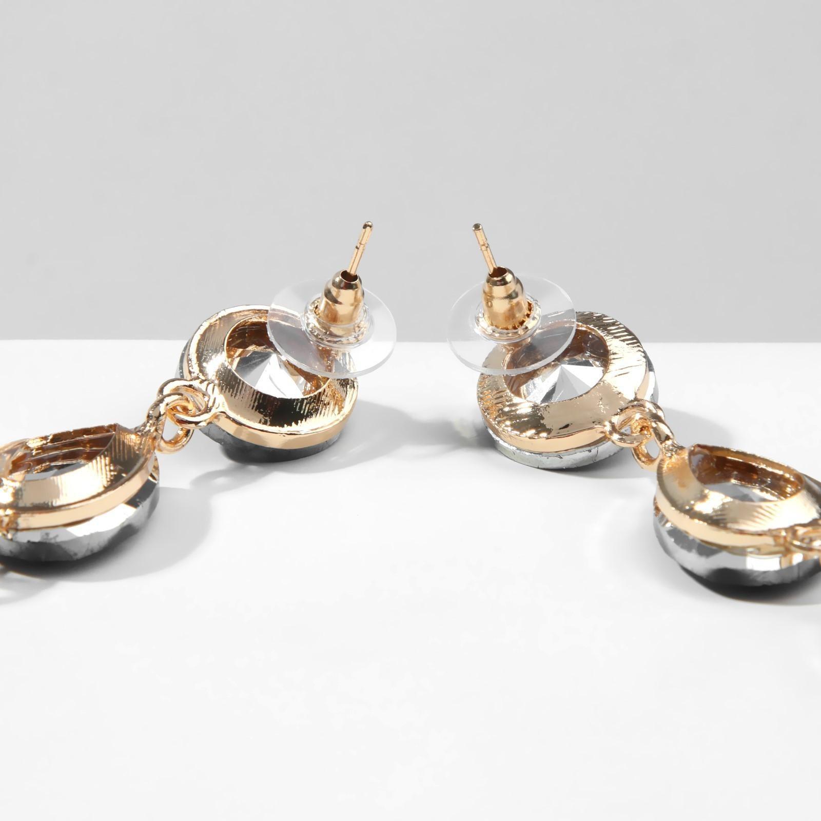 Серьги висячие со стразами 