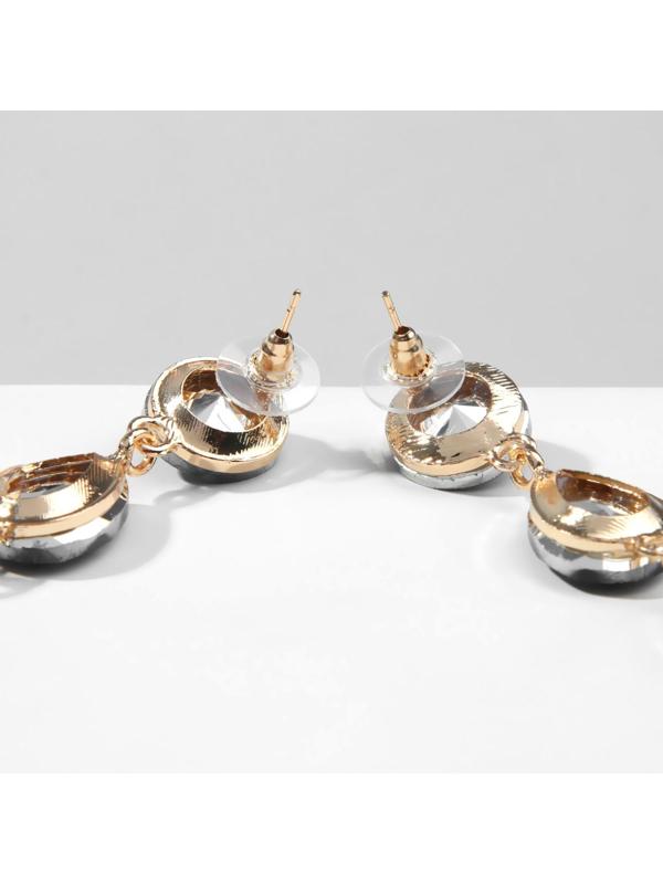 Серьги висячие со стразами 