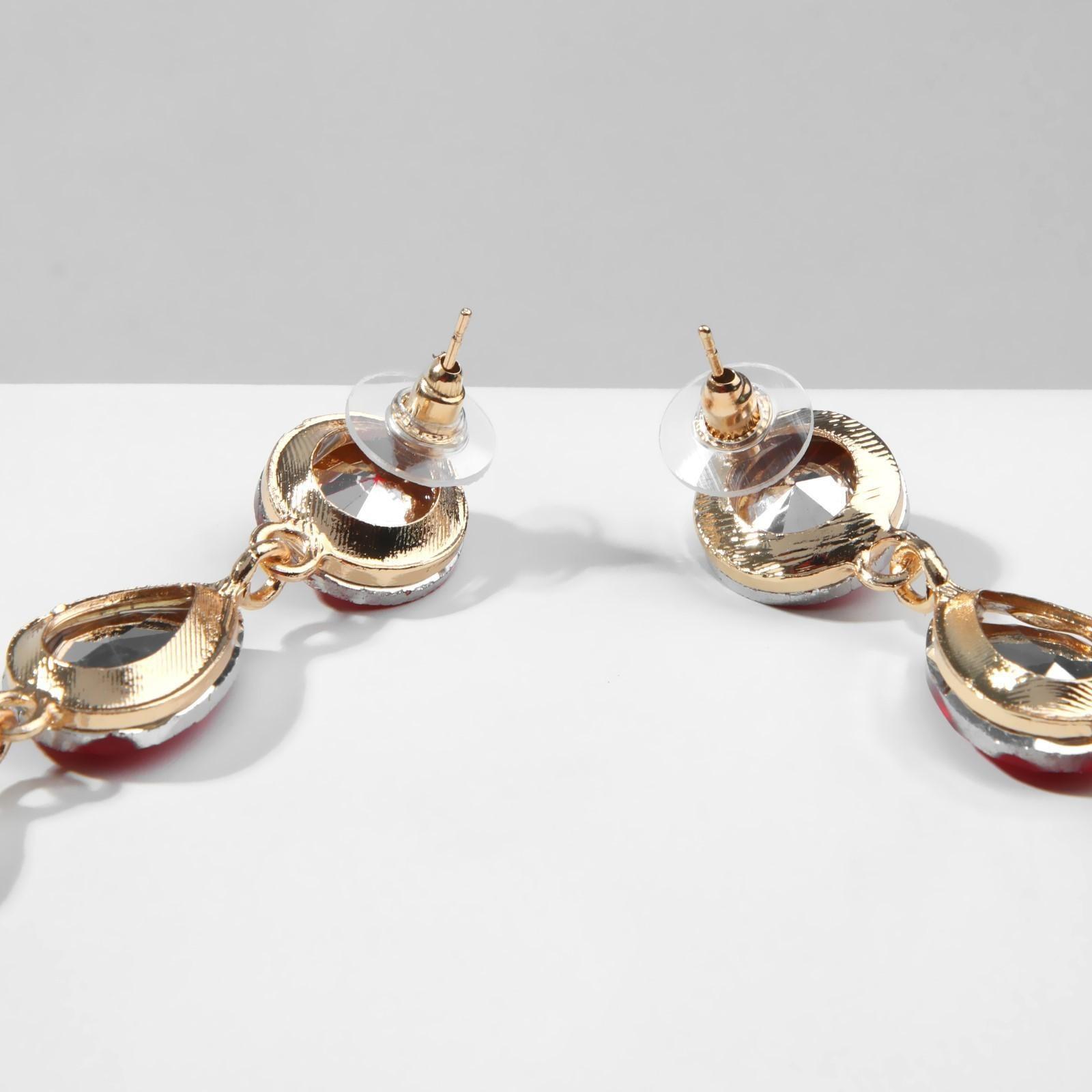 Серьги висячие со стразами 