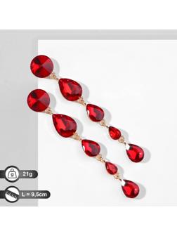 Серьги висячие со стразами 