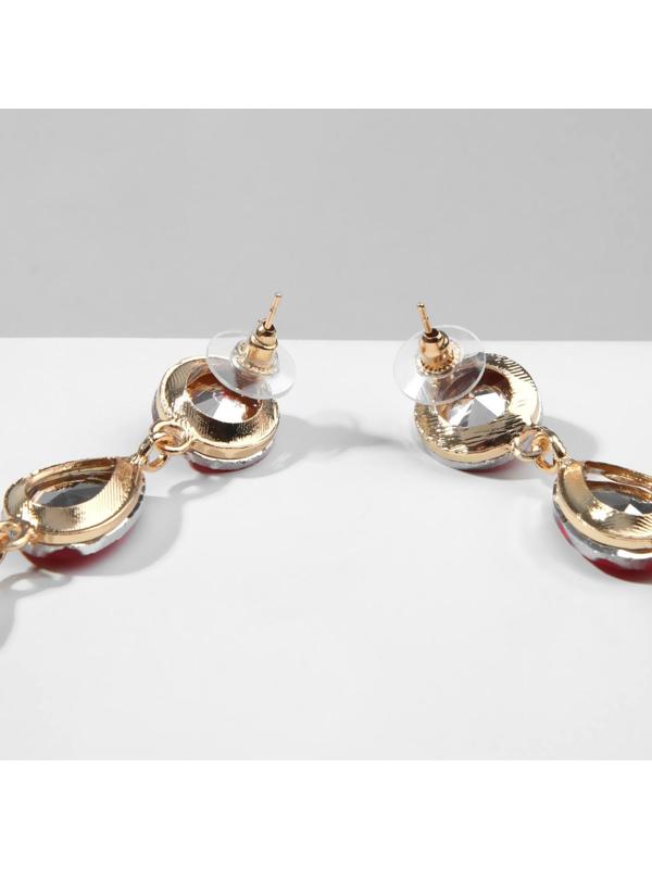 Серьги висячие со стразами 