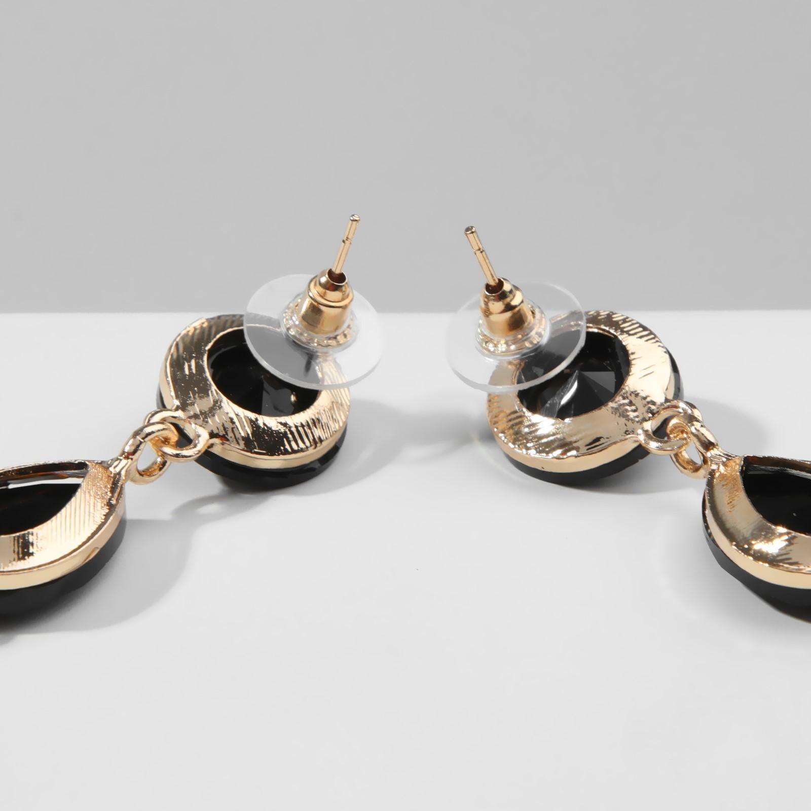 Серьги висячие со стразами 