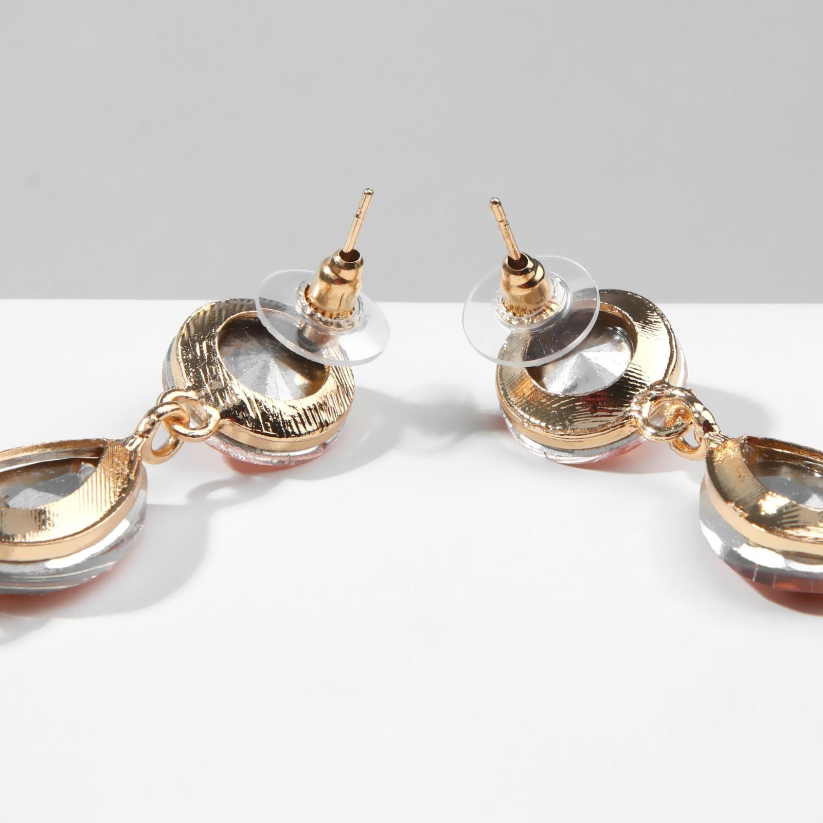 Серьги висячие со стразами 