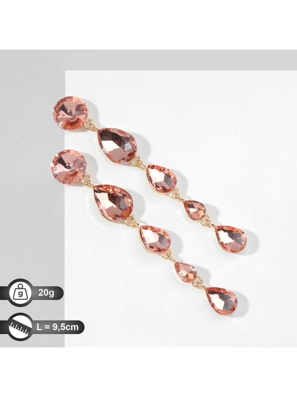 Серьги висячие со стразами 