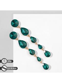 Серьги висячие со стразами 