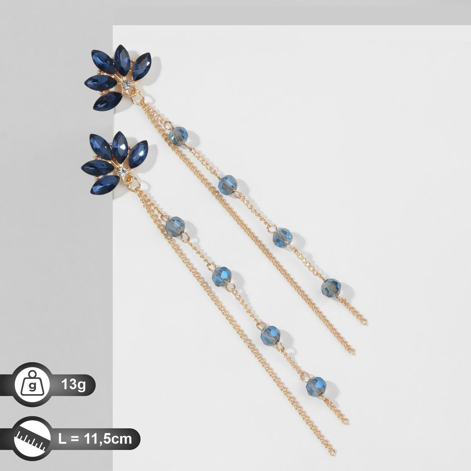 Серьги висячие со стразами 