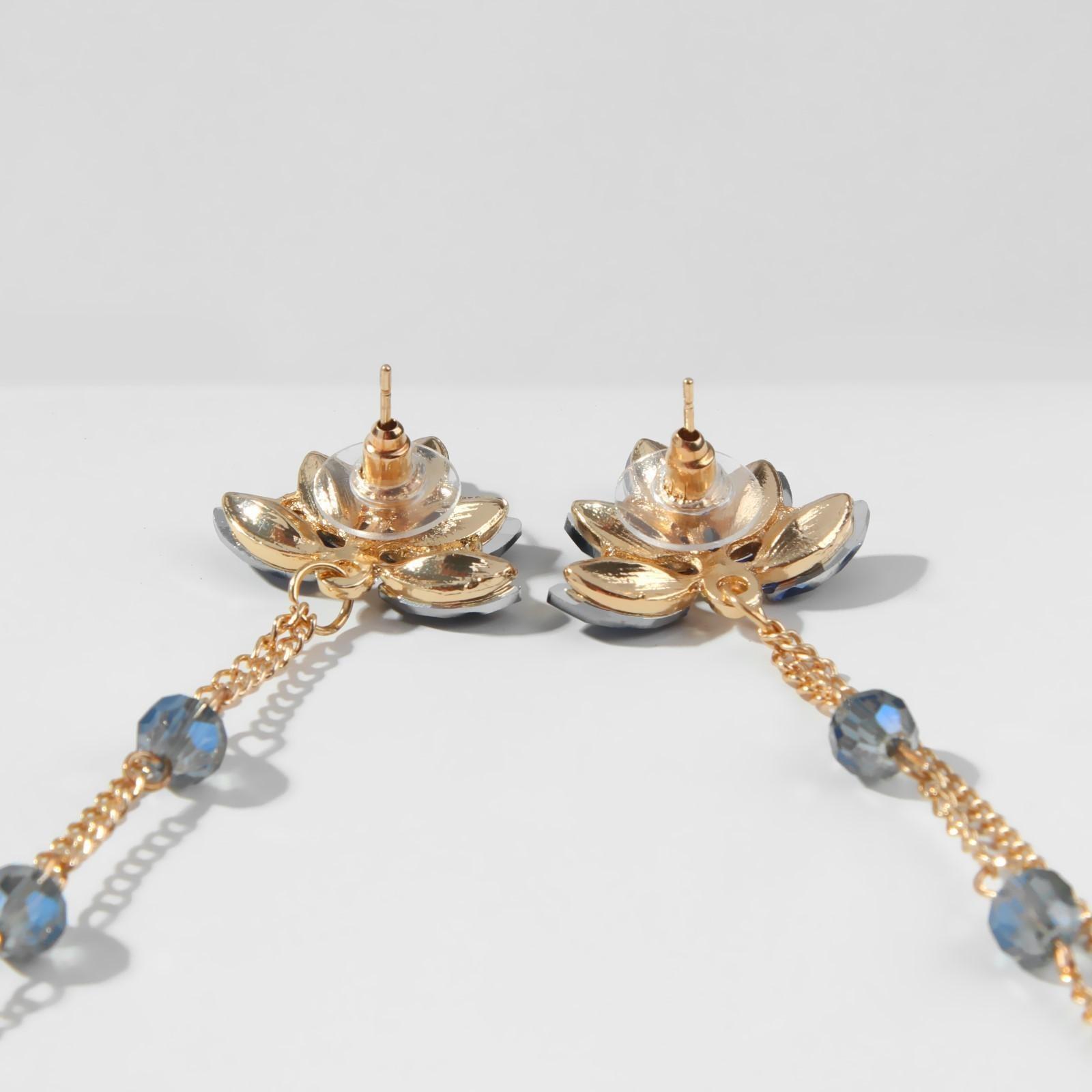 Серьги висячие со стразами 