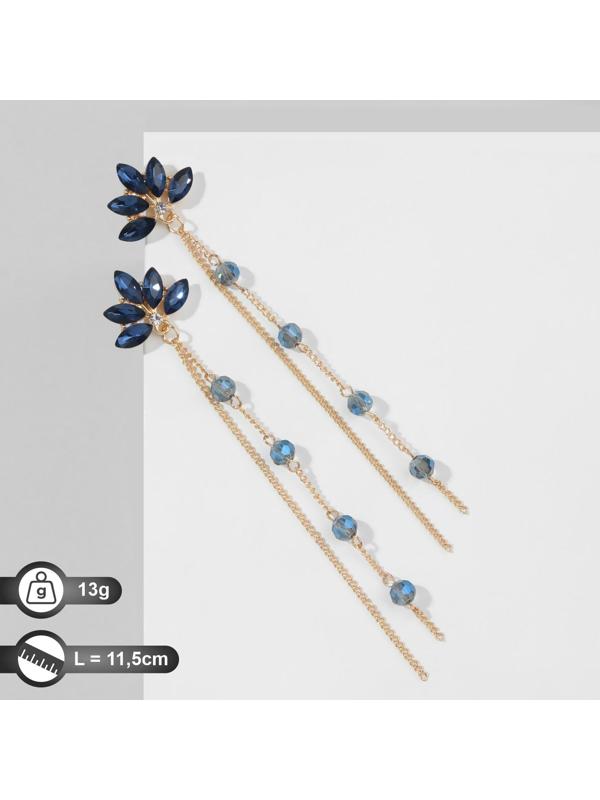 Серьги висячие со стразами 