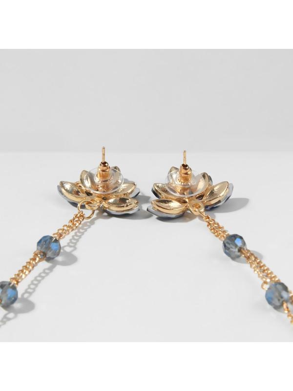 Серьги висячие со стразами 