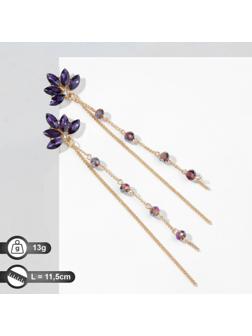 Серьги висячие со стразами 