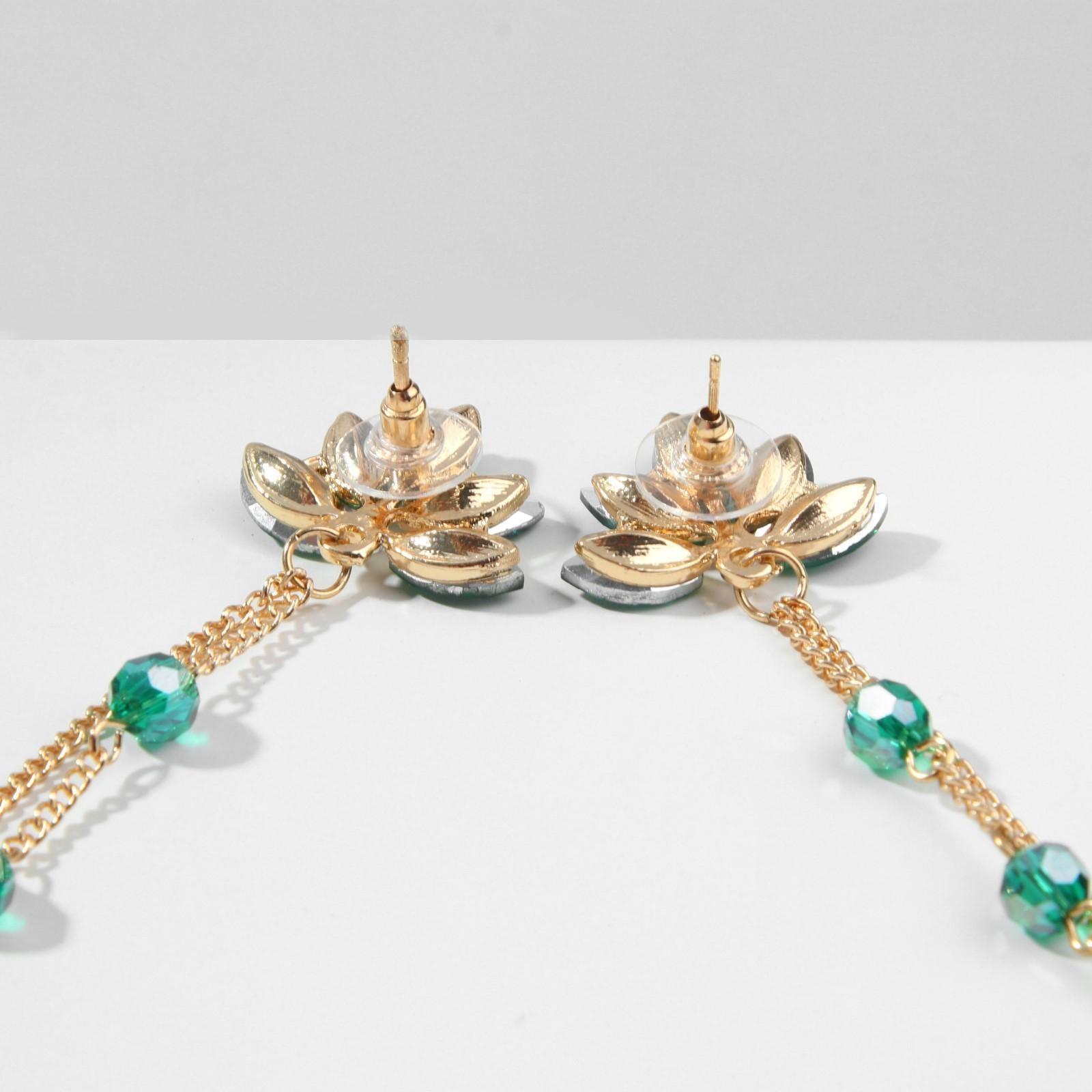 Серьги висячие со стразами 