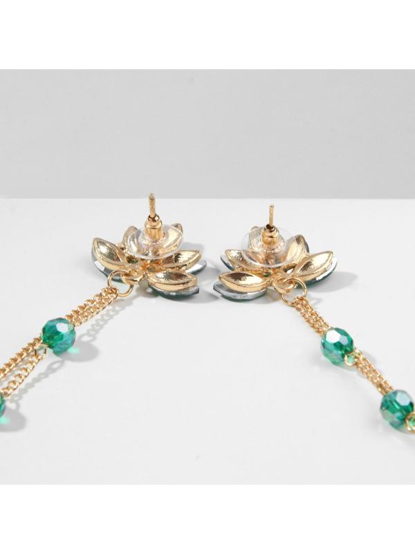 Серьги висячие со стразами 