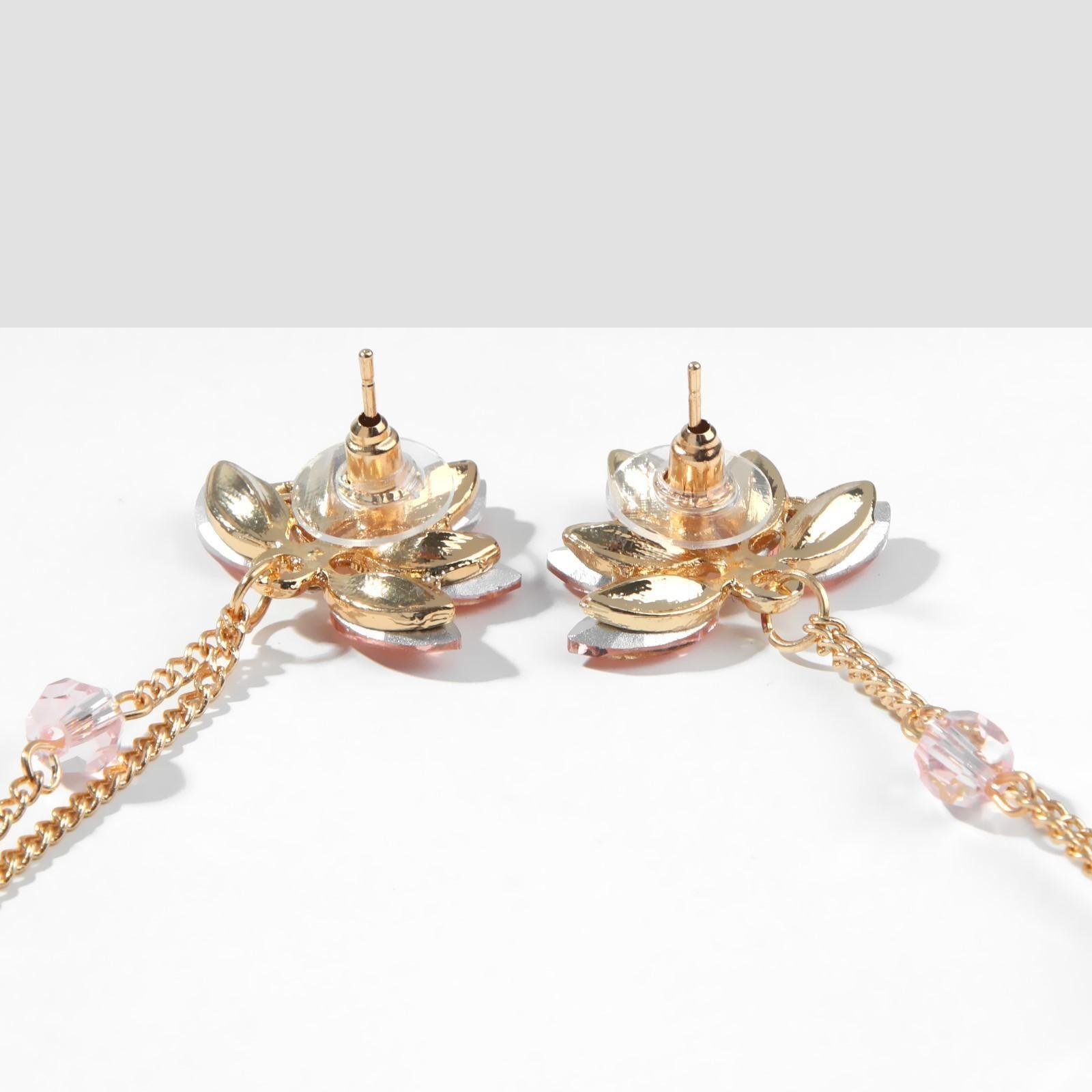 Серьги висячие со стразами 