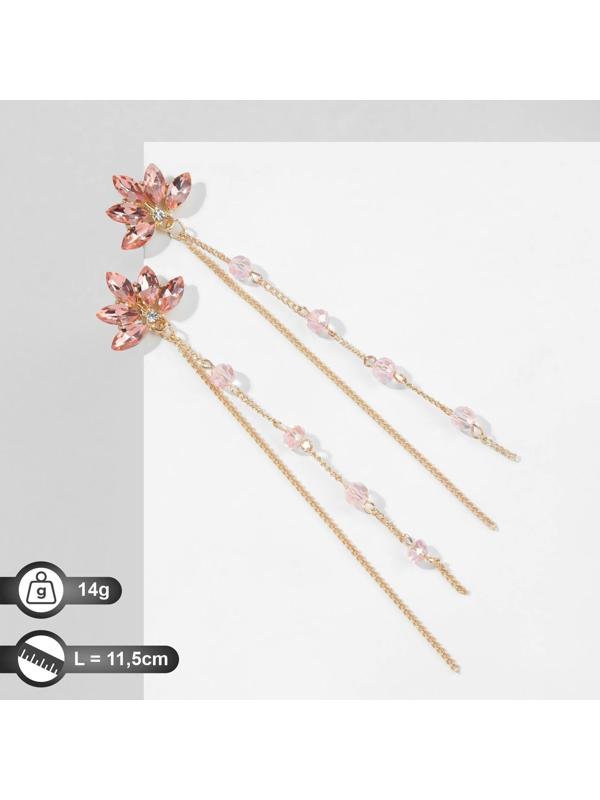 Серьги висячие со стразами 