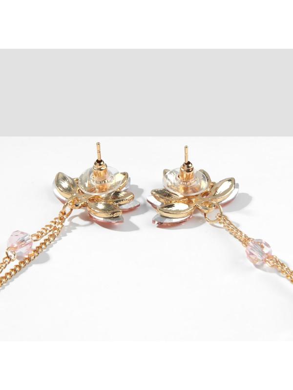 Серьги висячие со стразами 