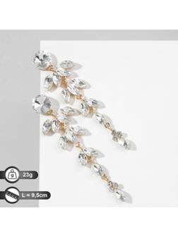 Серьги висячие со стразами 