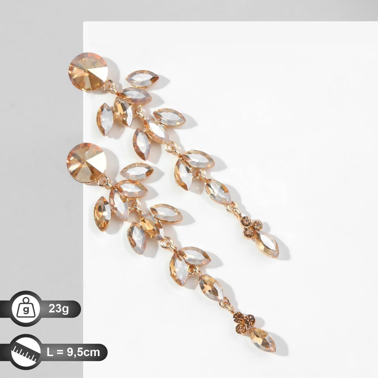 Серьги висячие со стразами 