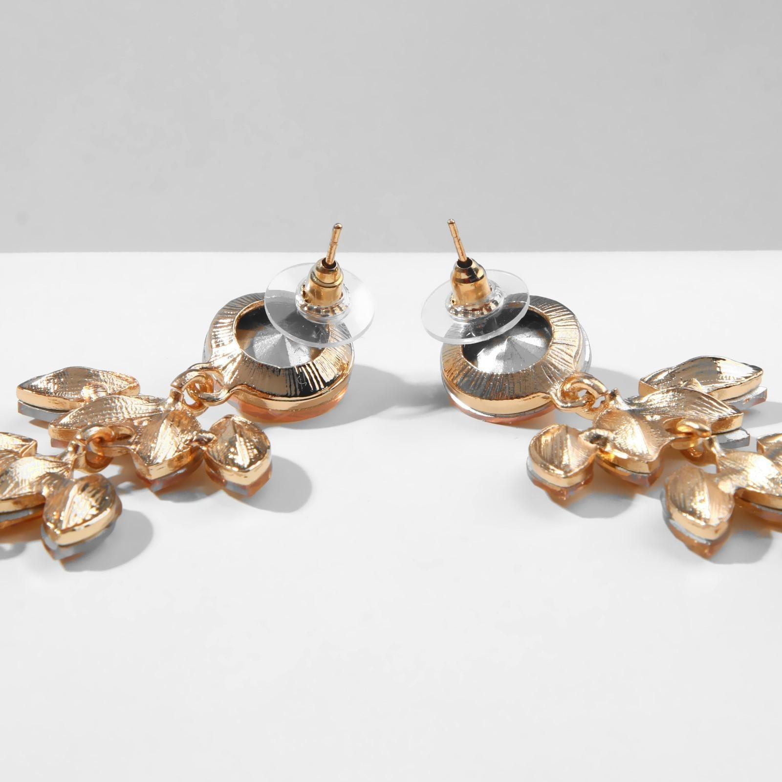 Серьги висячие со стразами 