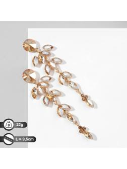 Серьги висячие со стразами 