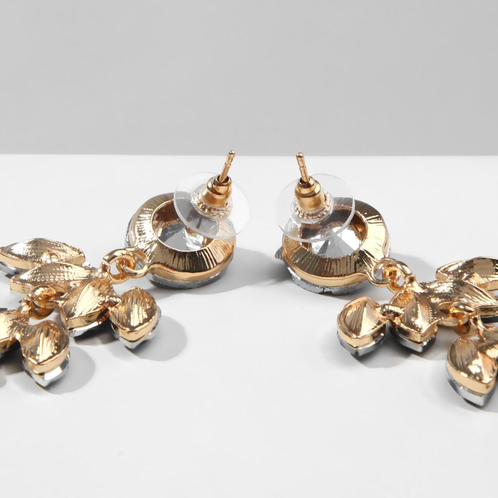 Серьги висячие со стразами 