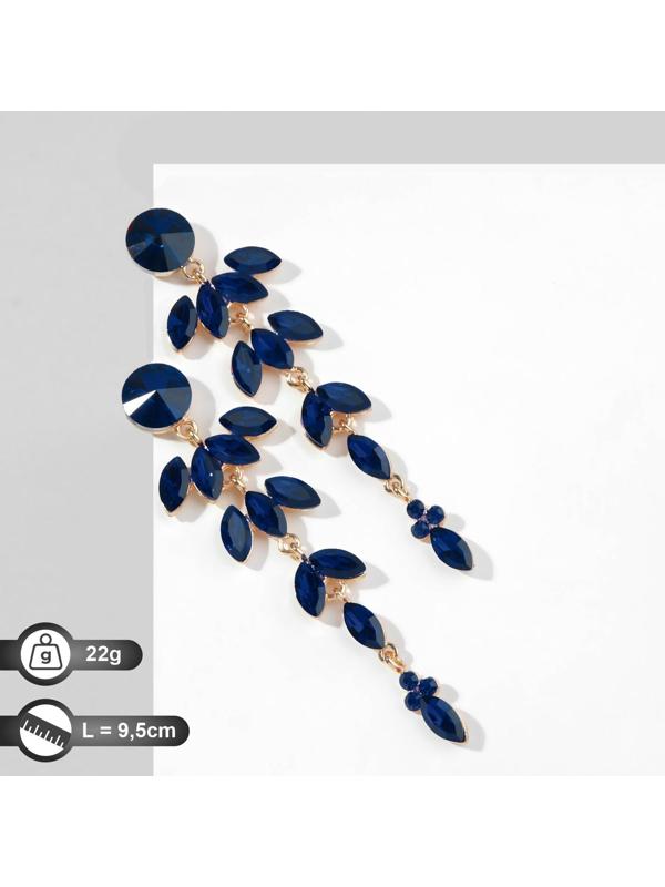 Серьги висячие со стразами 