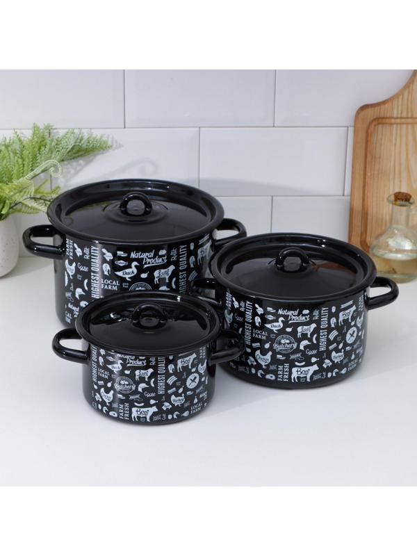 Набор кастрюль «Ферма», 3 предмета: 1,5 л, 2,9 л, 4,5 л