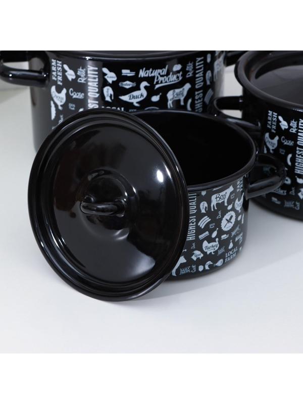 Набор кастрюль «Ферма», 3 предмета: 1,5 л, 2,9 л, 4,5 л