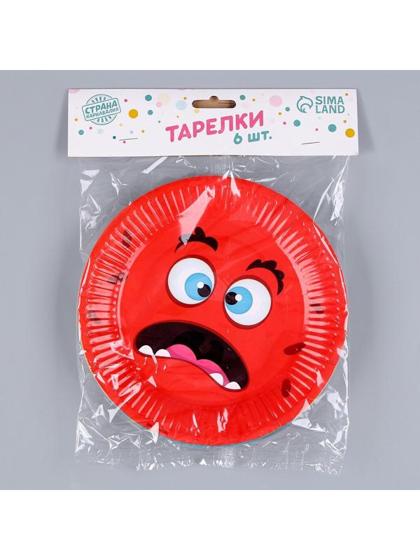 Тарелка бумажная «Монстрики», 18 см, набор 6 штук, МИКС