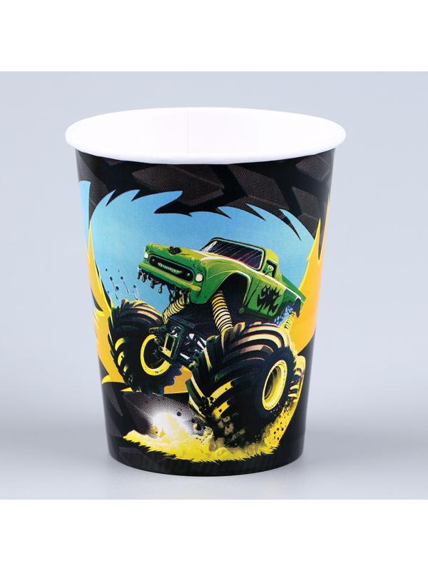 Набор бумажной посуды «Тачка»: 6 тарелок, 1 гирлянда, 6 стаканов, 6 колпаков