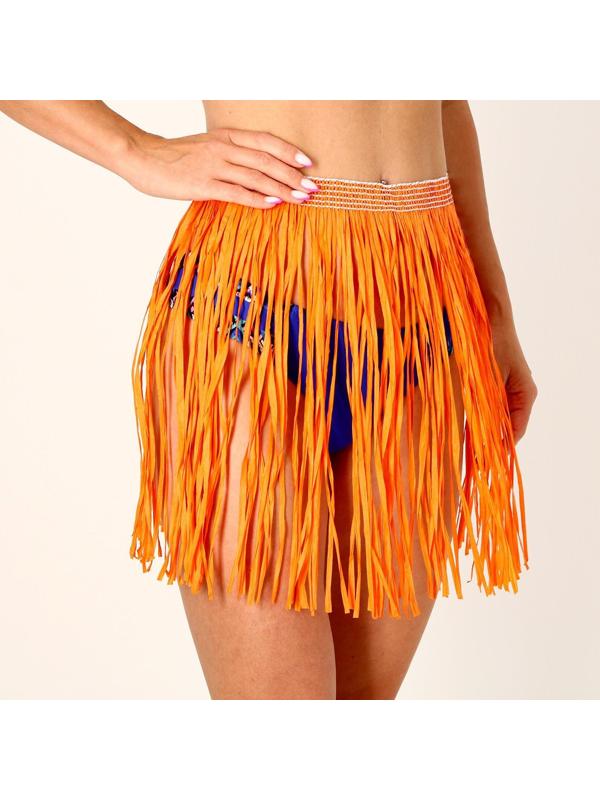 Гавайская юбка, 40 см, цвет оранжевый
