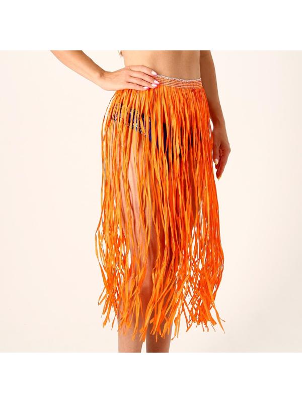 Гавайская юбка, 80 см, цвет оранжевый