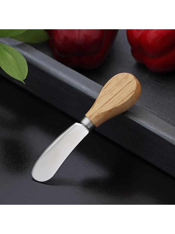 Нож для сыра Доляна «Ломоть», ручка из гевеи, 12,3×3 см