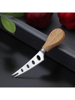 Нож для сыра Доляна «Ломоть», ручка из гевеи, 13,9×3 см