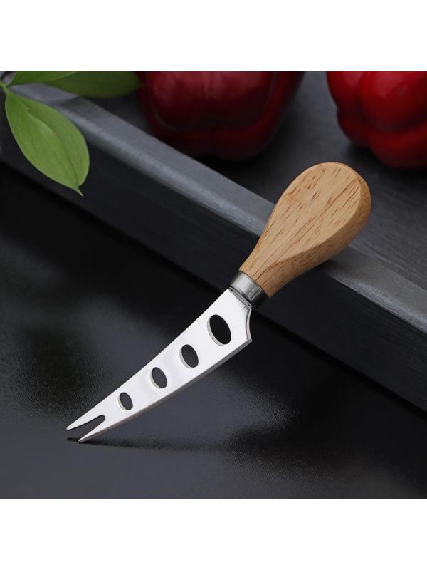 Нож для сыра Доляна «Ломоть», ручка из гевеи, 13,9×3 см