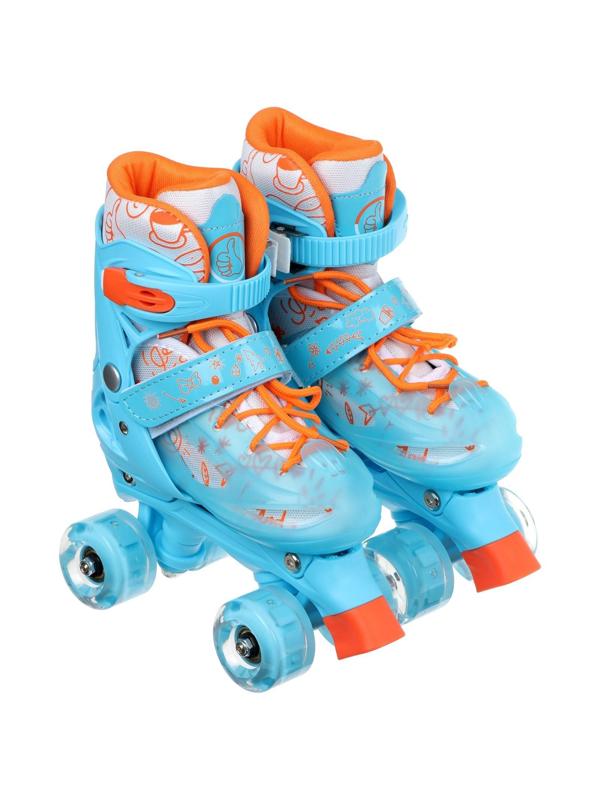 Роликовые кроссовки, раздвижные, колёса световые PU, р. 27-30