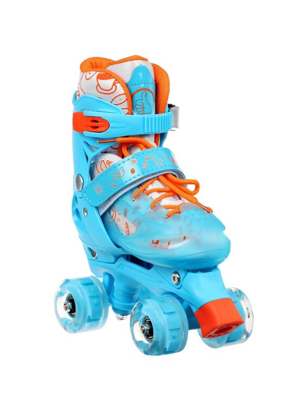 Роликовые кроссовки, раздвижные, колёса световые PU, р. 27-30