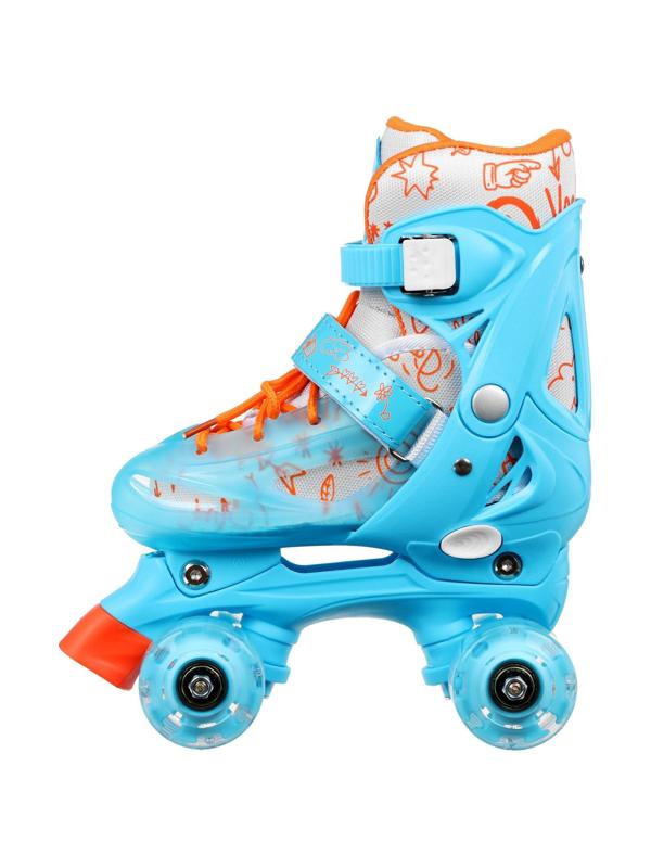 Роликовые кроссовки, раздвижные, колёса световые PU, р. 27-30