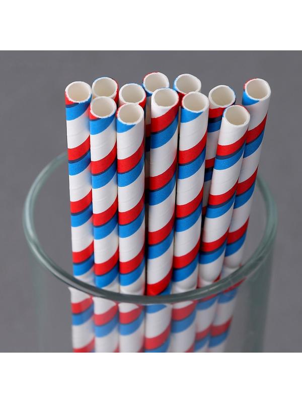 Трубочки для коктейля «Россия», набор 12 шт.